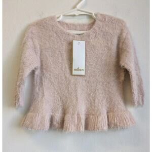 Milon Baby Girl Peplum Knit Pullover Sweater Size 6 Month NWT